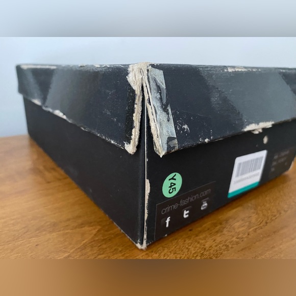 Crime London Green Leather Distressed Studded High Top Sneakers 41/11 - Picture 13 of 14